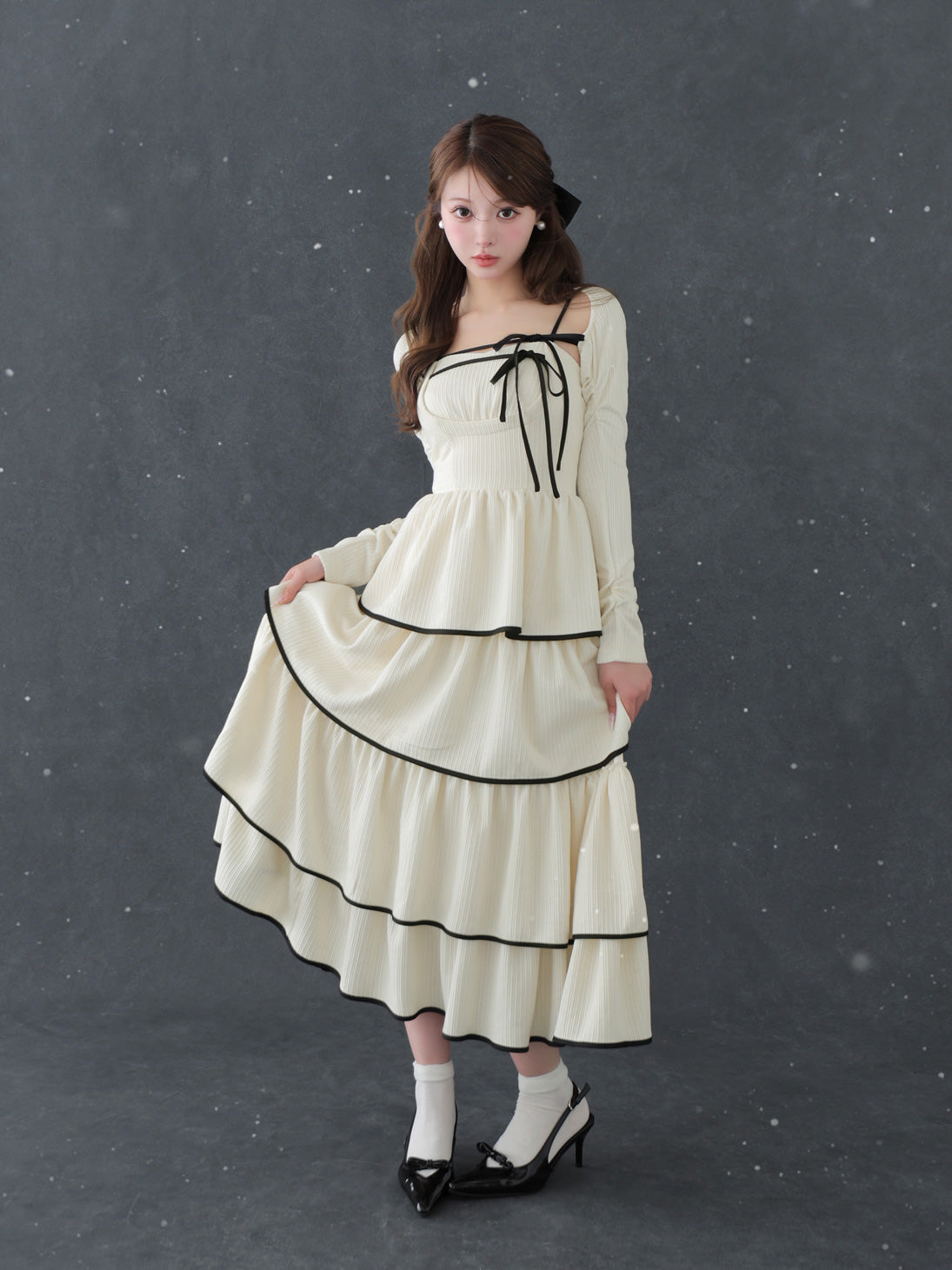 Tiered ribbon ensemble onepiece(eme10766) – M me eme
