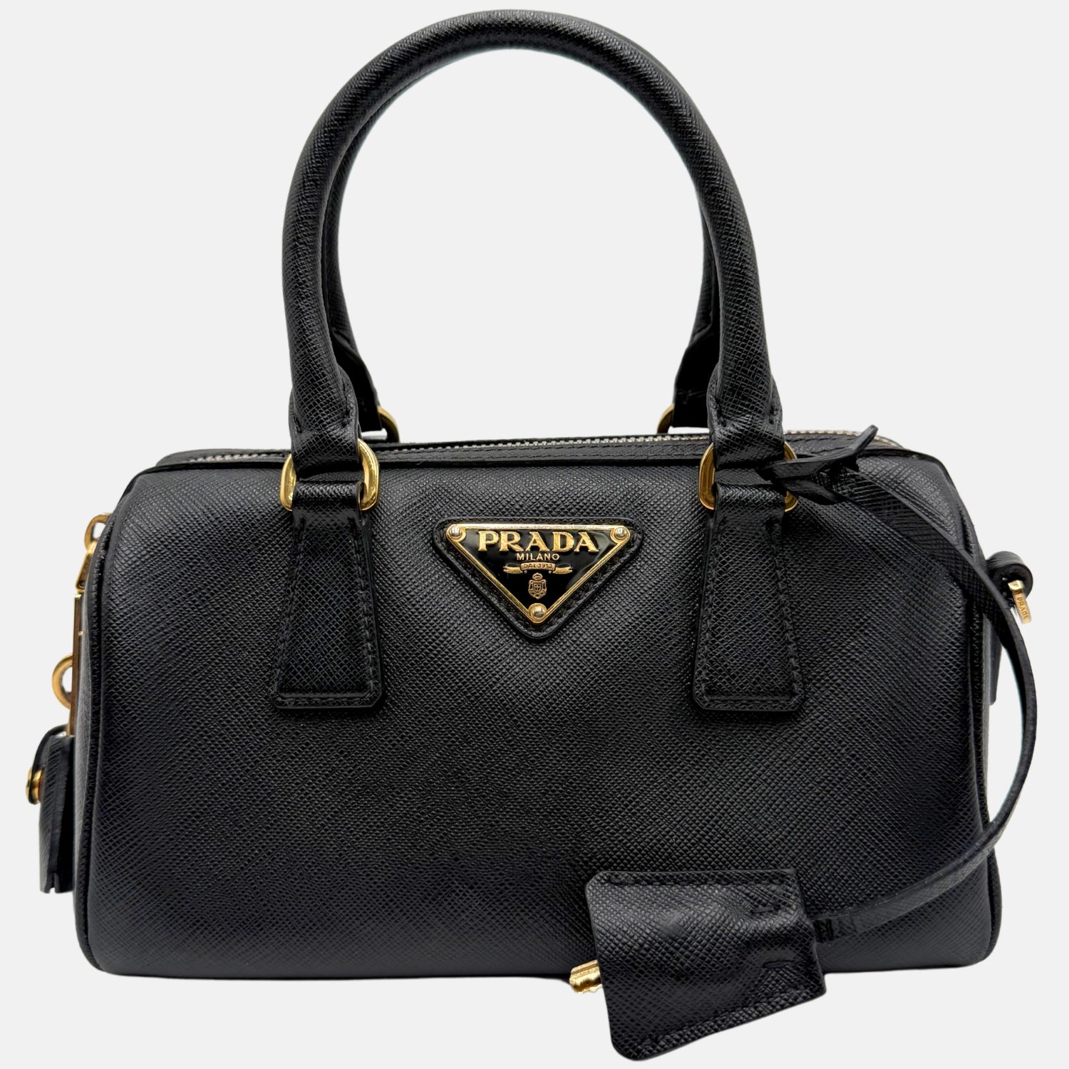 PRADA Boston Convertible Mini Bag Black