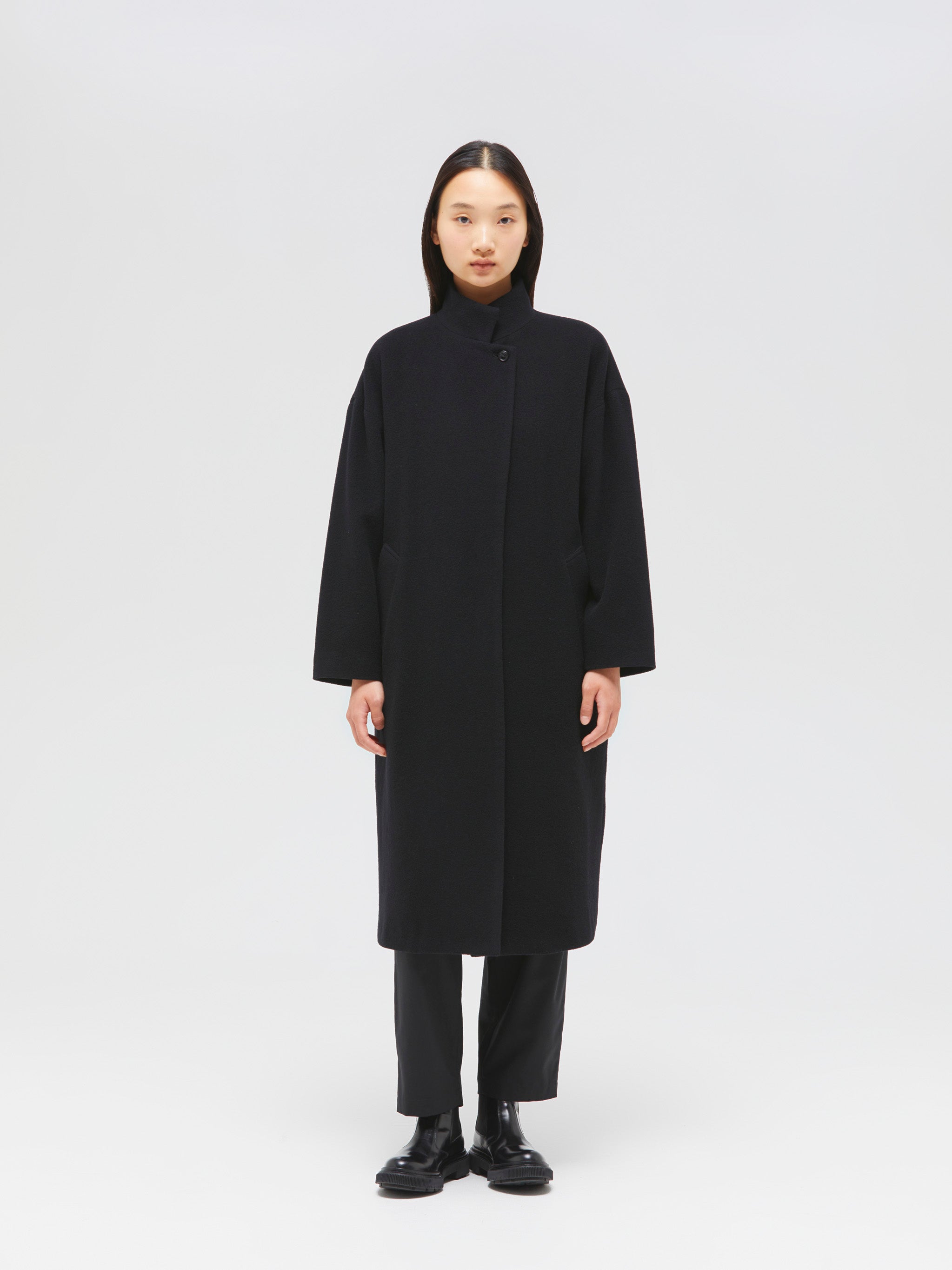 wool blend stand collar CT | 3-270051 – mizuiro ind