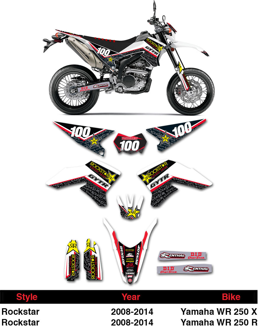 ENJOY MFG YAMAHA WR250X ROCKSTAR チームデカールフルキット＋シート