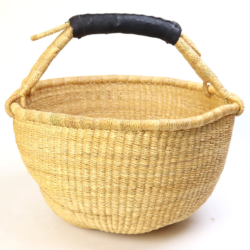 ブルキナバスケット 無地 黒革 | マンゴロベ