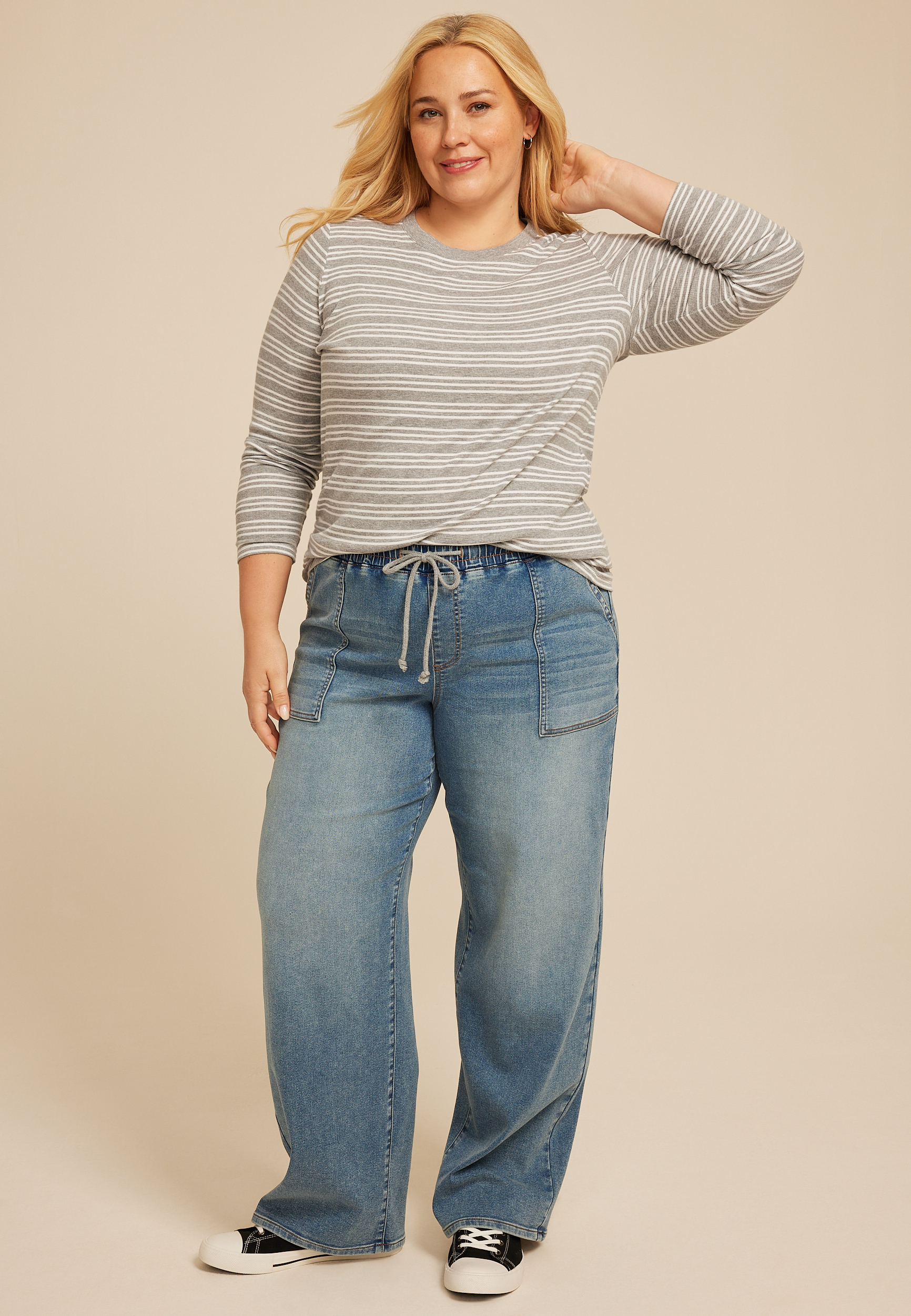 Plus Size m jeans by maurices™ Medium Knit High Rise Pull On Wide