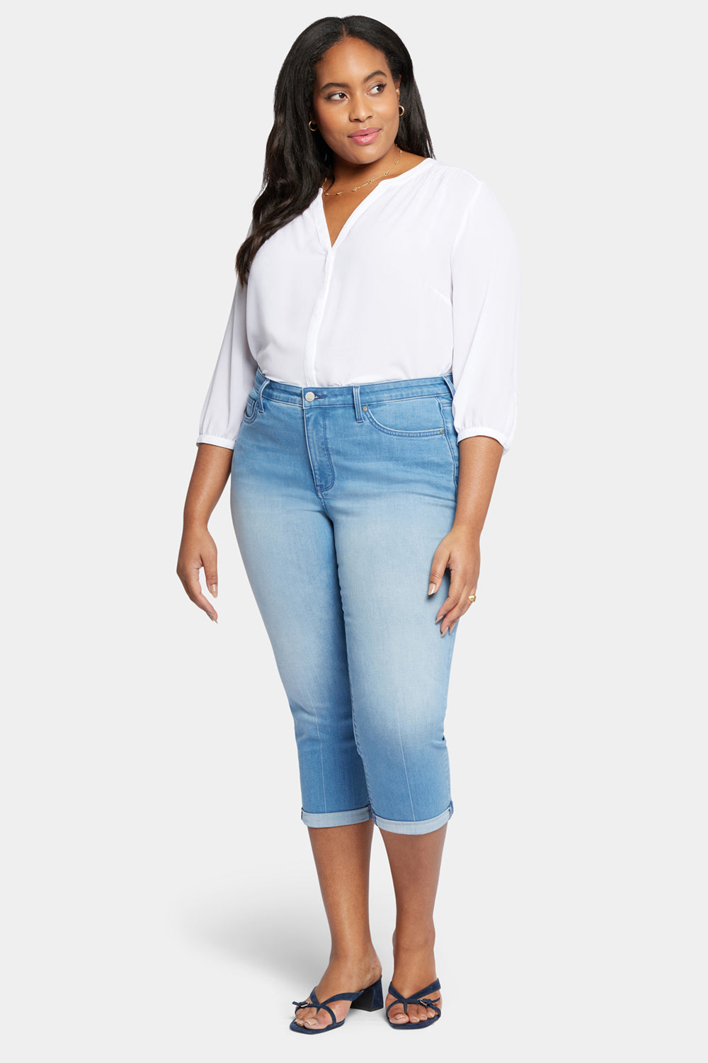 Chloe Skinny Capri Jeans In Plus Size In Cool Embrace® Denim With