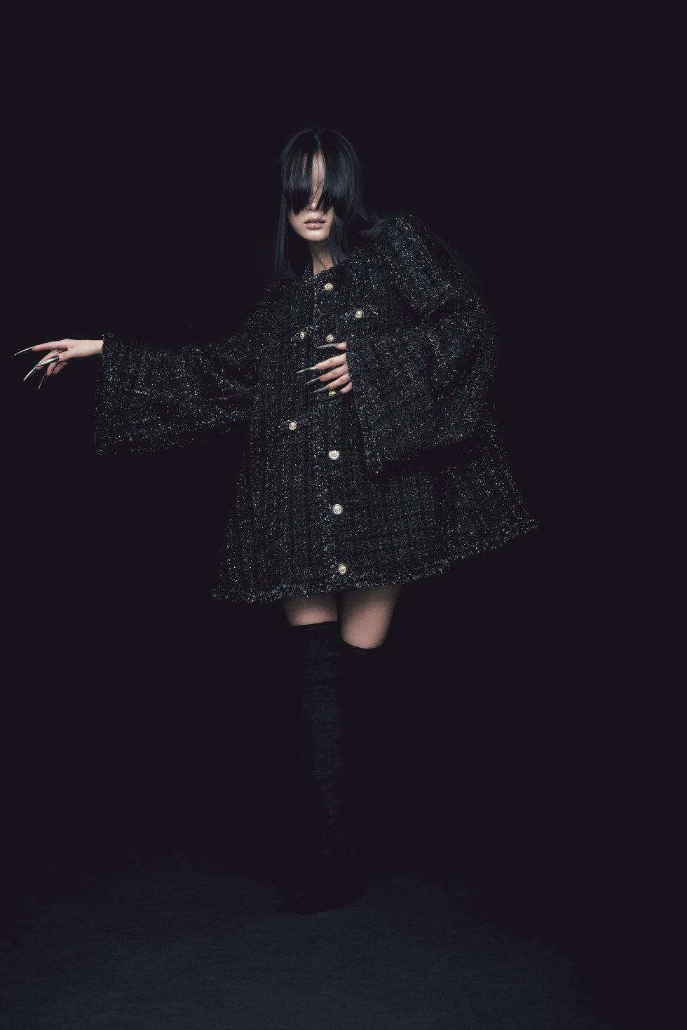 Tweed Bell Dress(Black) – neith.onlinestore