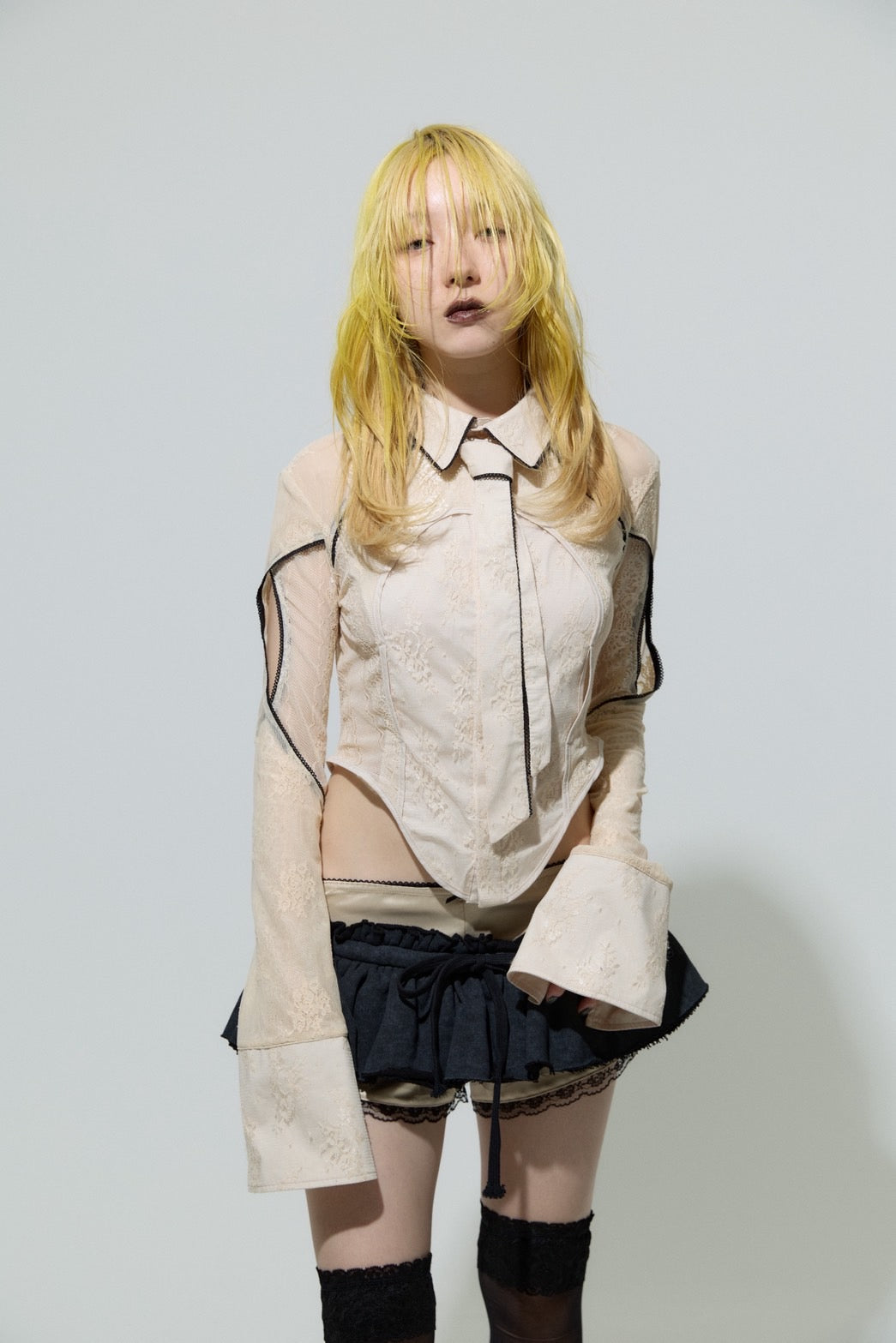 Classic Lace Shirt(Beige) – neith.onlinestore