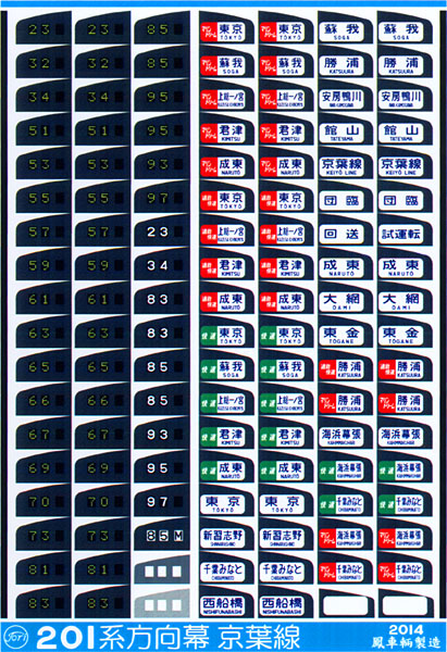 236 201系方向幕（京葉線）