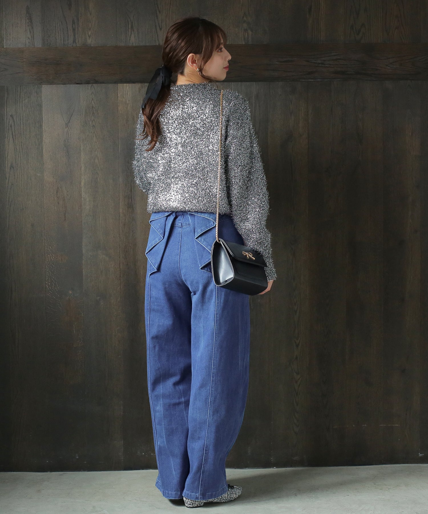 バックリボンデニムパンツ