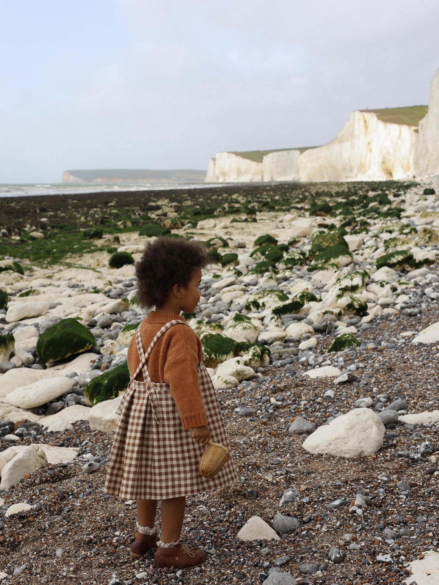 Chestnut Gingham Tribe Skirt | Organic Zoo
