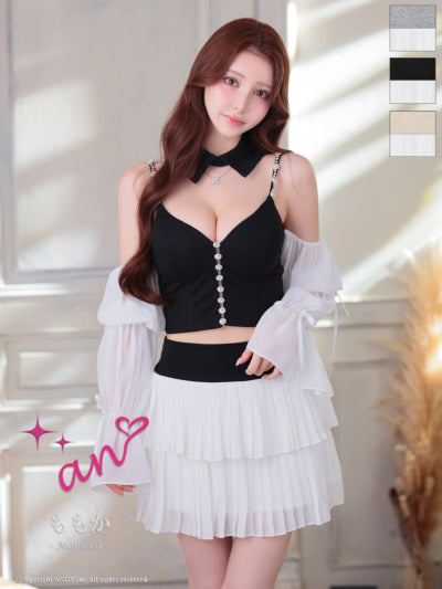 an/AOC-3922/ミニドレス/キャバドレス/セットアップ/3way/袖取り外し