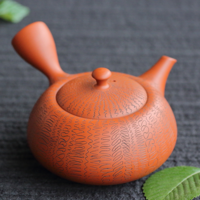 煎茶道具 常滑焼 小西洋平作 窯変泥 練込 茶器揃 共箱 M R5840 煎茶