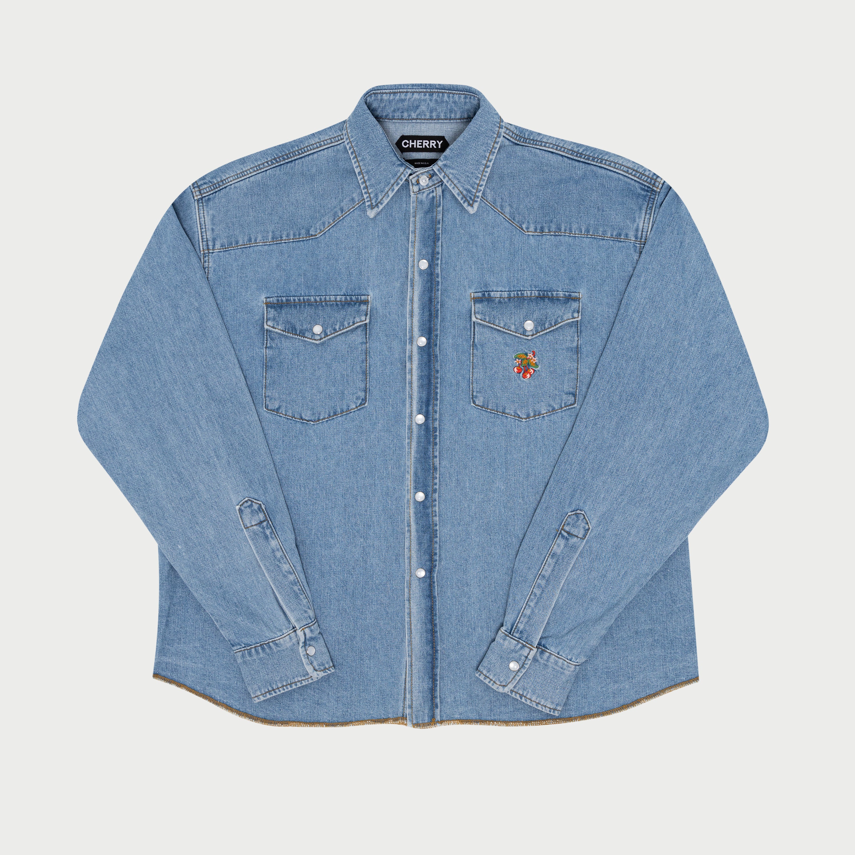 Big Western Shirt (Washed Blue) – CHERRY LA