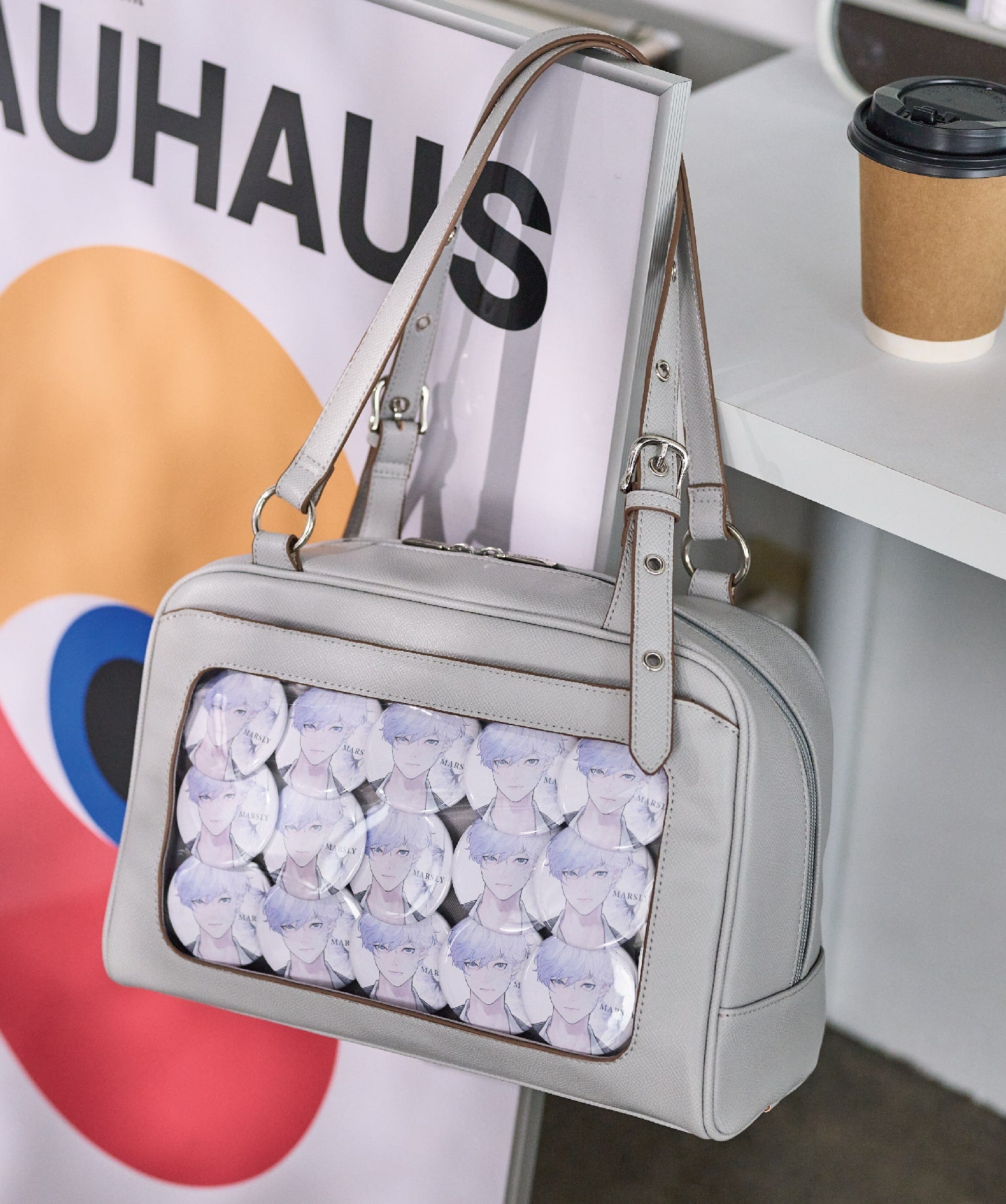 フラップボストンバッグ（Light gray）｜MARSLY（マーズリー