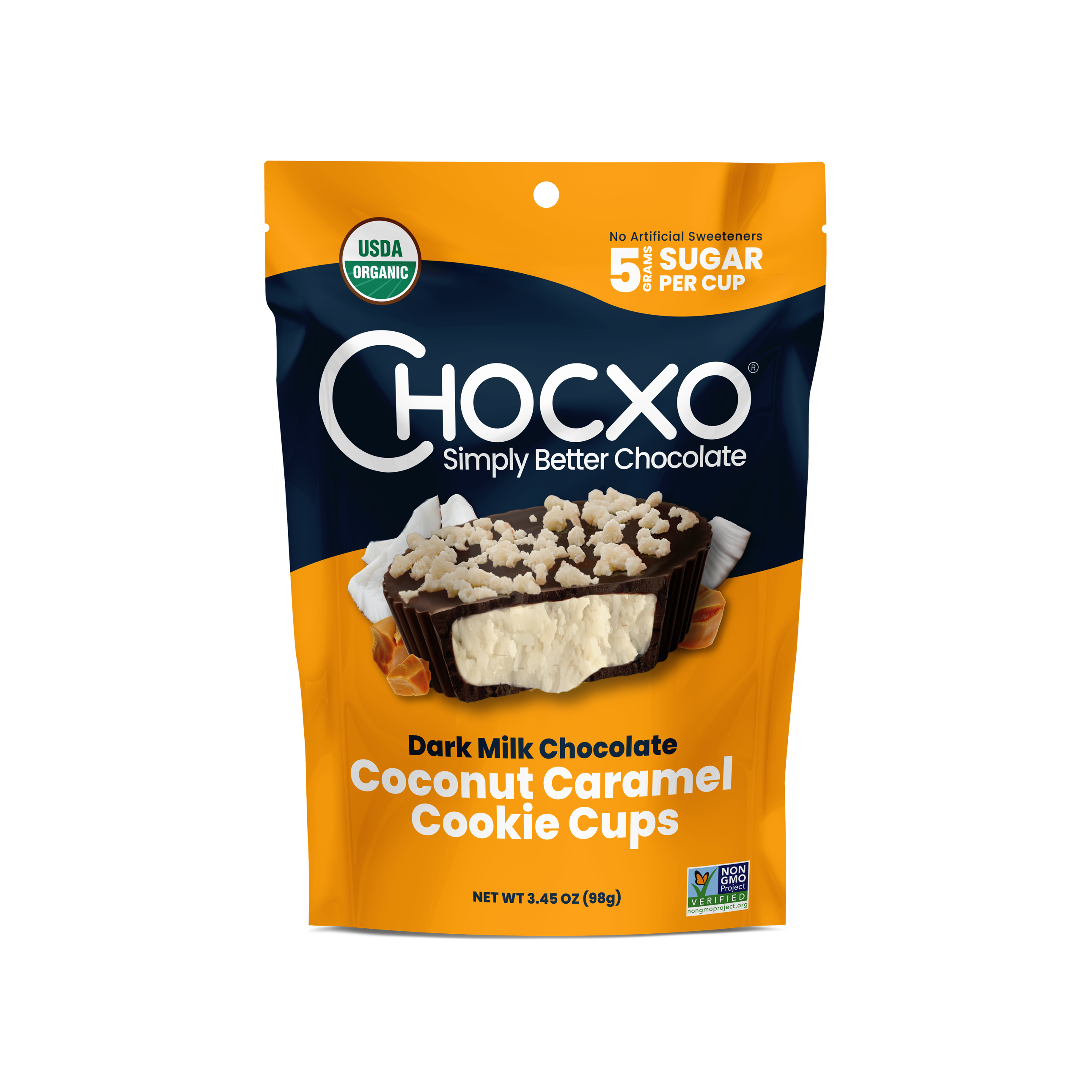Dark Milk Chocolate Coconut Caramel Cookies Cups – Chocxo