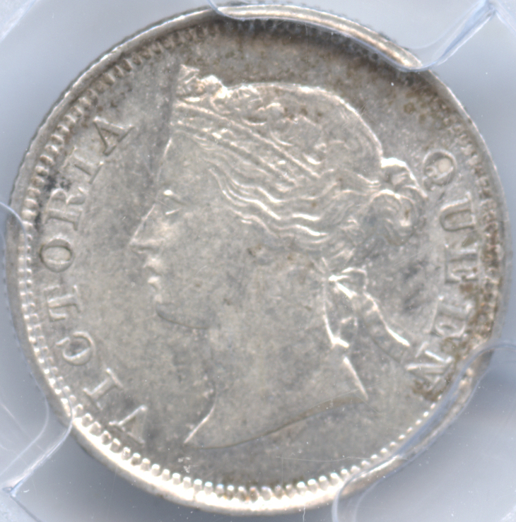1901年 香港 5セント銀貨 ビクトリア女王 PCGS 認証 香港 5セント銀貨