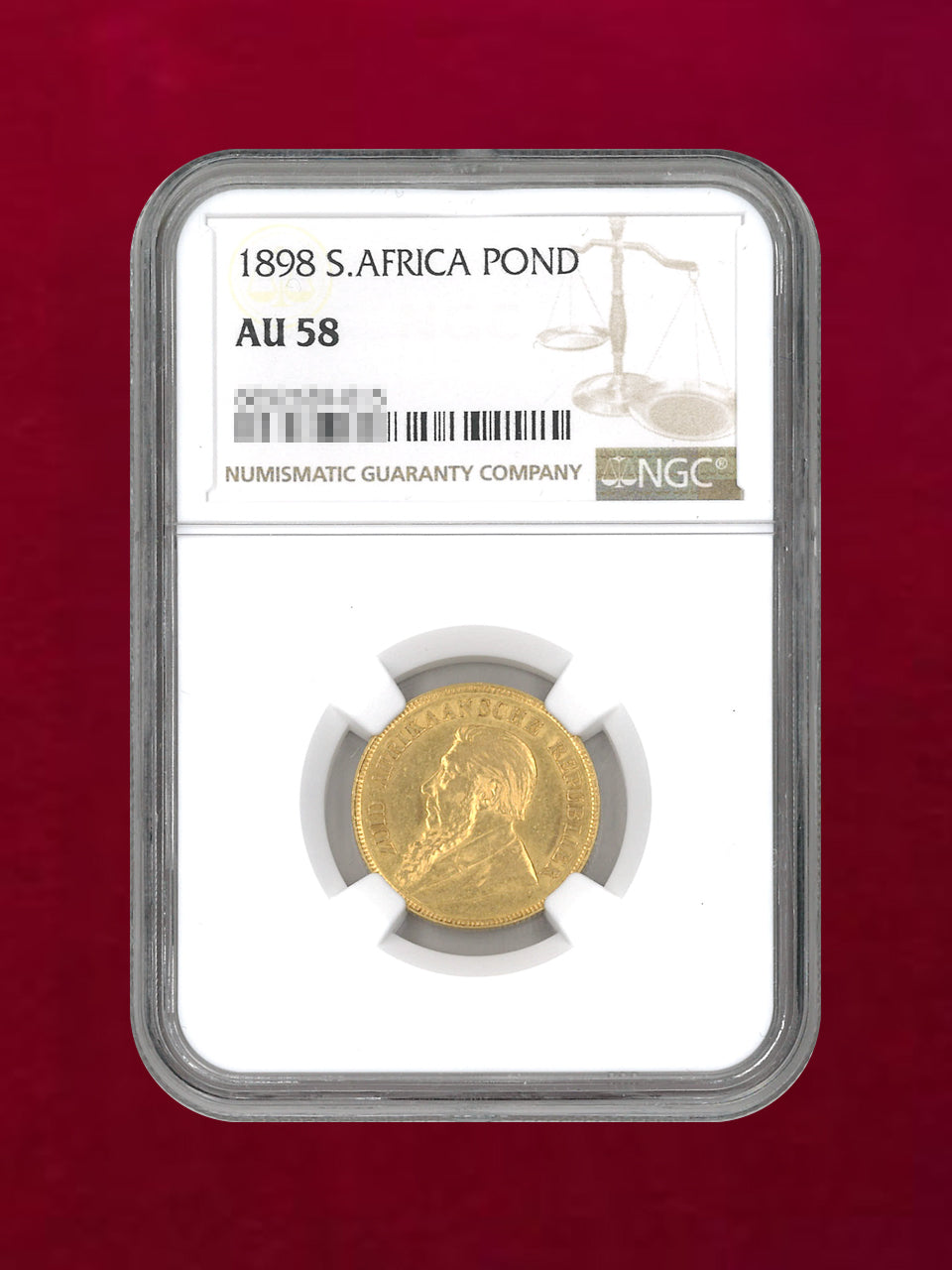 南アフリカ】ポンド 金貨 1898 NGC AU 58［A-0000081］ – ワールド
