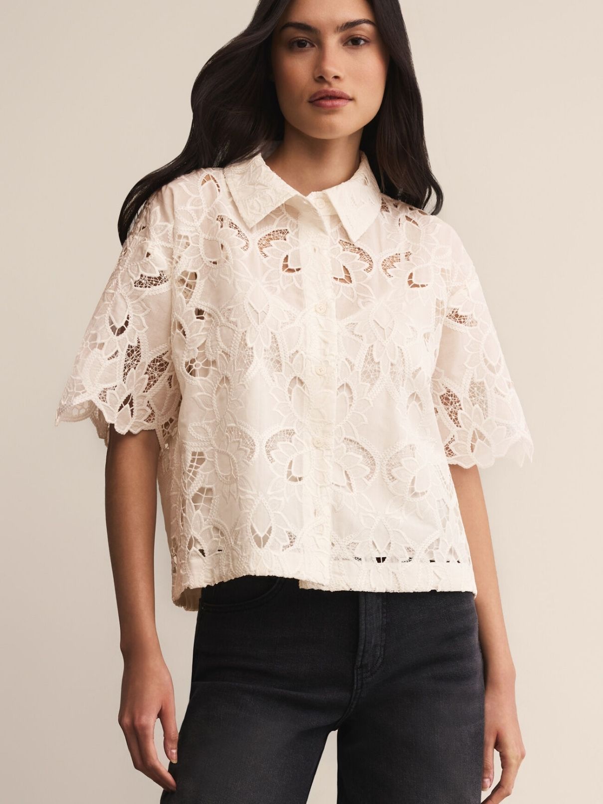 Z Supply Midnight Lace Top in Cloud