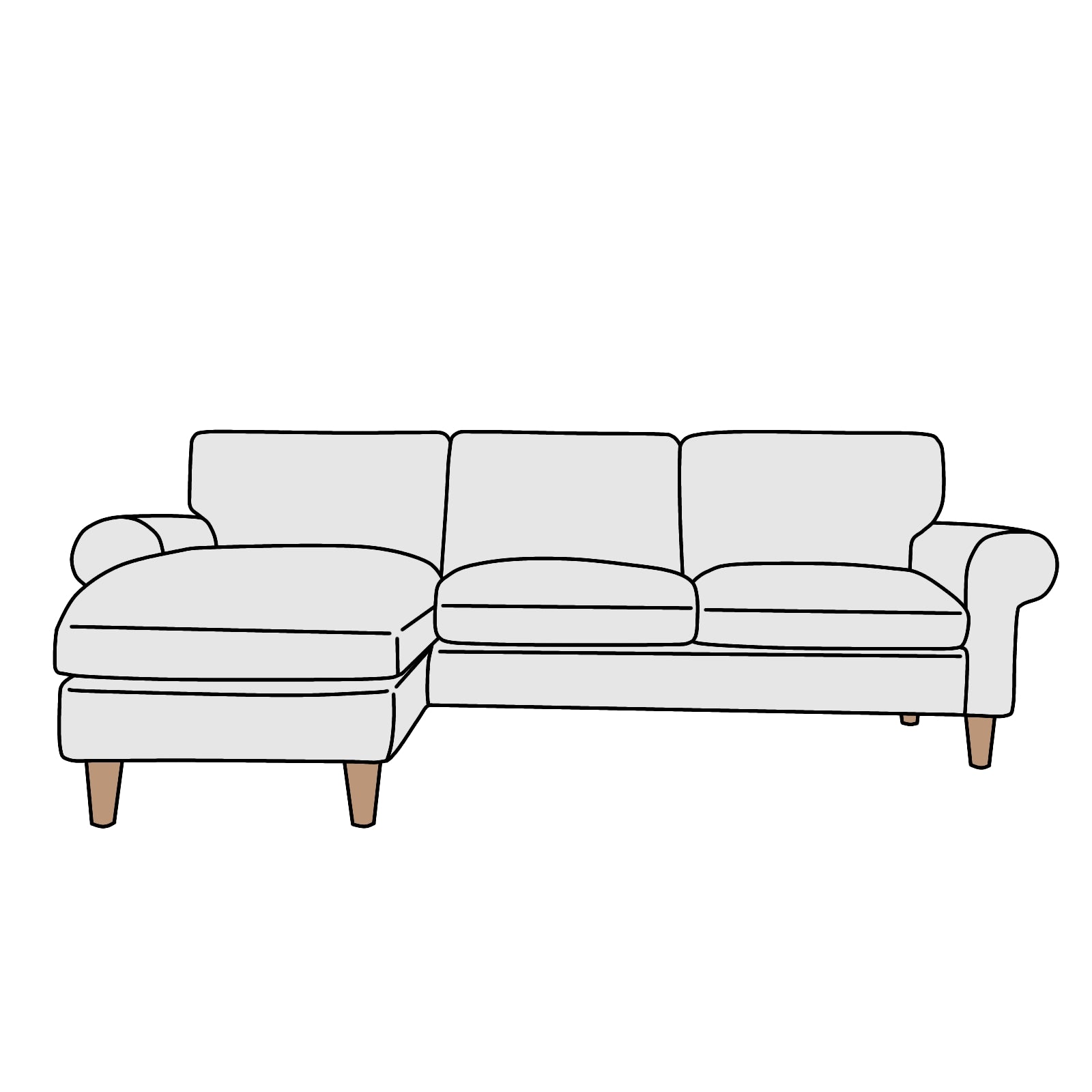 IKEA（イケア）EKTORP（エークトルプ）肘付2人掛+寝椅子A 横幅約252cm