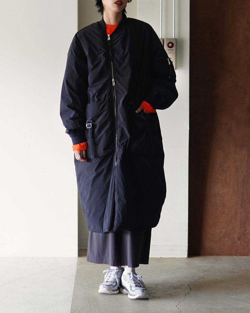 エフシーイー F/CE. ガーメントダイダウン MA-1 ロングコート
