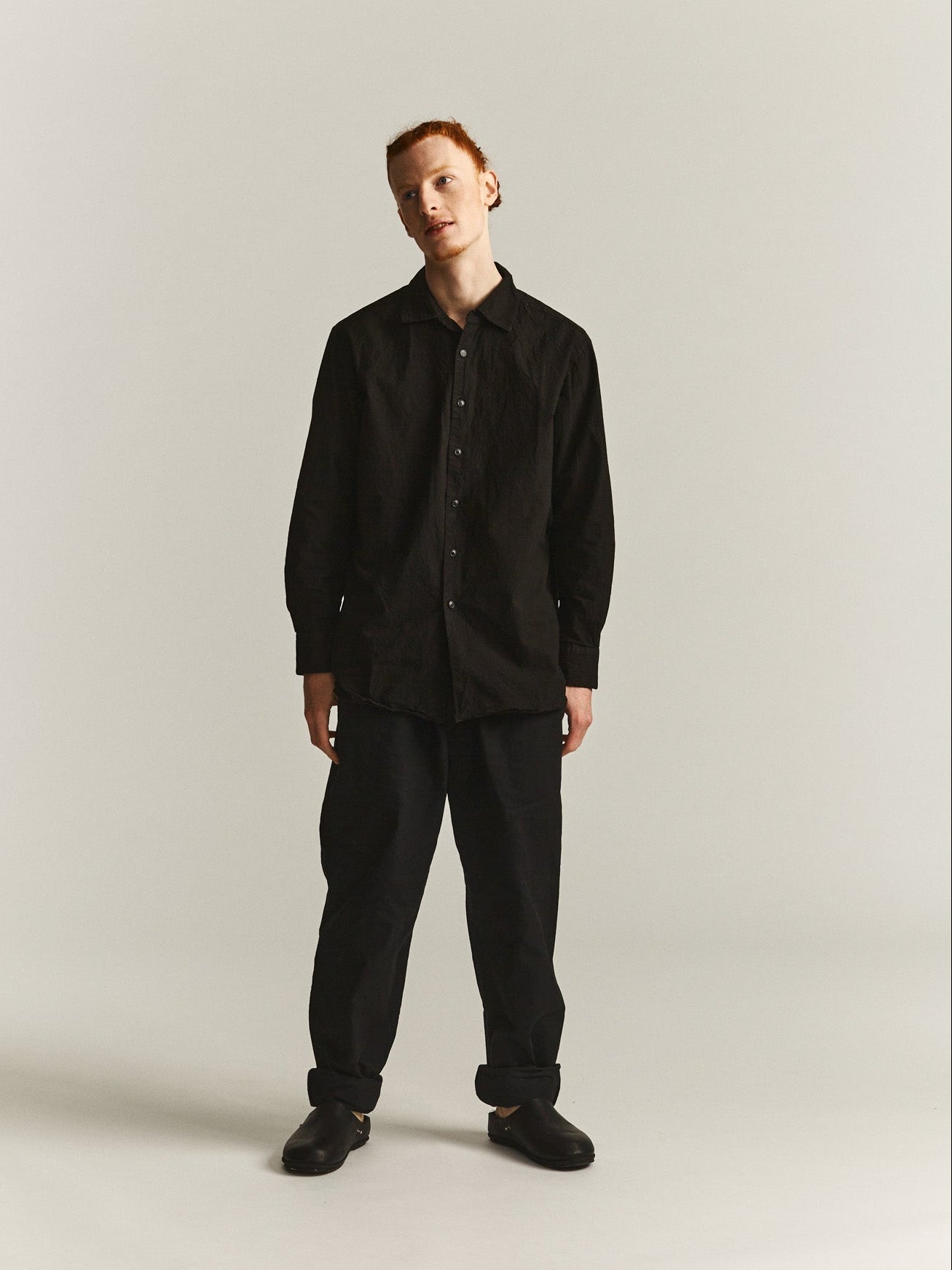 BIG RACCOURCIE SHIRT - H COT - BLACK – Casey Casey