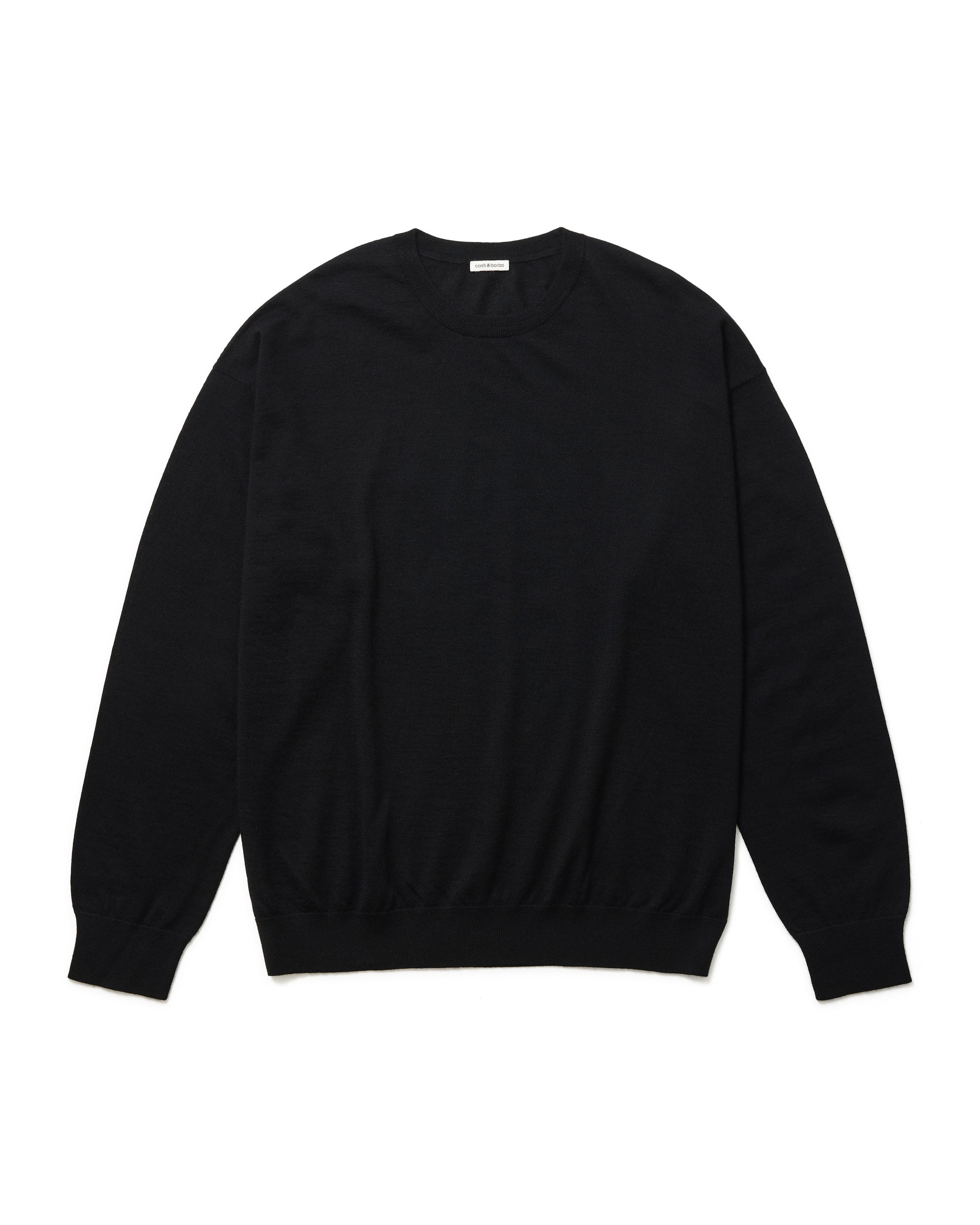カシミヤシルク 180 クルーネック, Black – cash & barba