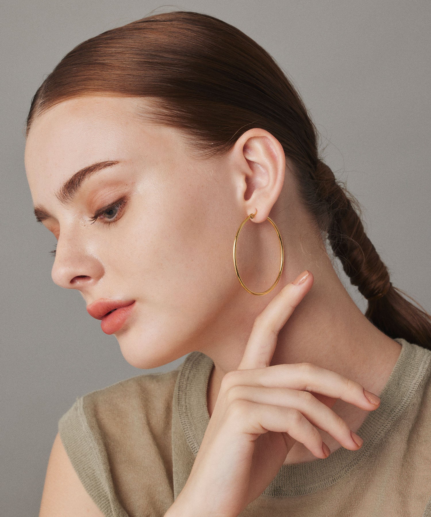 ゴールド]ループピアス50mm