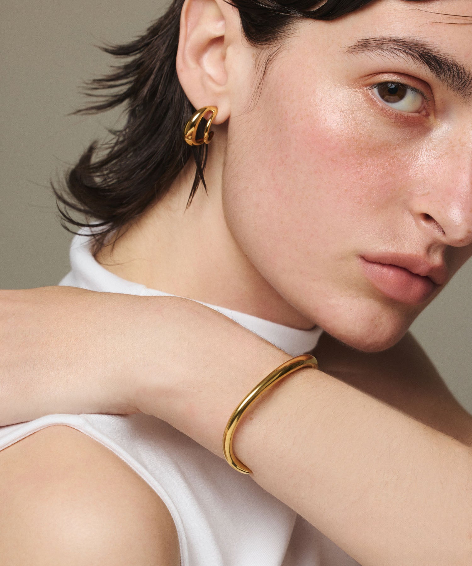 ゴールド]ウェーブバングル