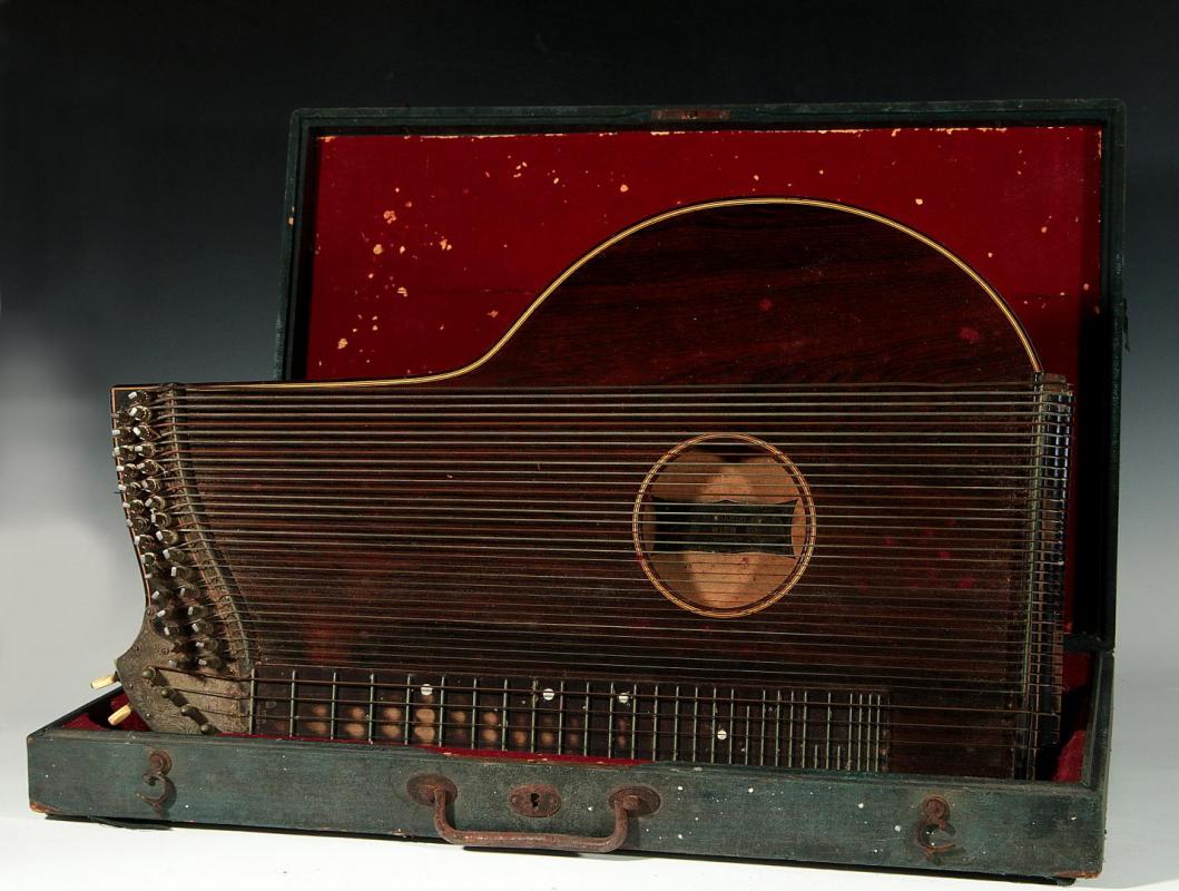 95: A 19TH C. ZITHER SIGNED ANTON KIENDL, VIENNA