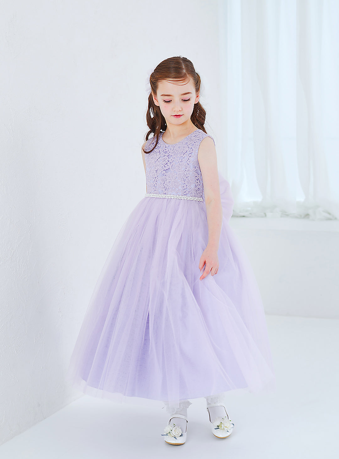 子供ドレス|子供ドレスならD-SU-216-バイオレットケミカルレースロング