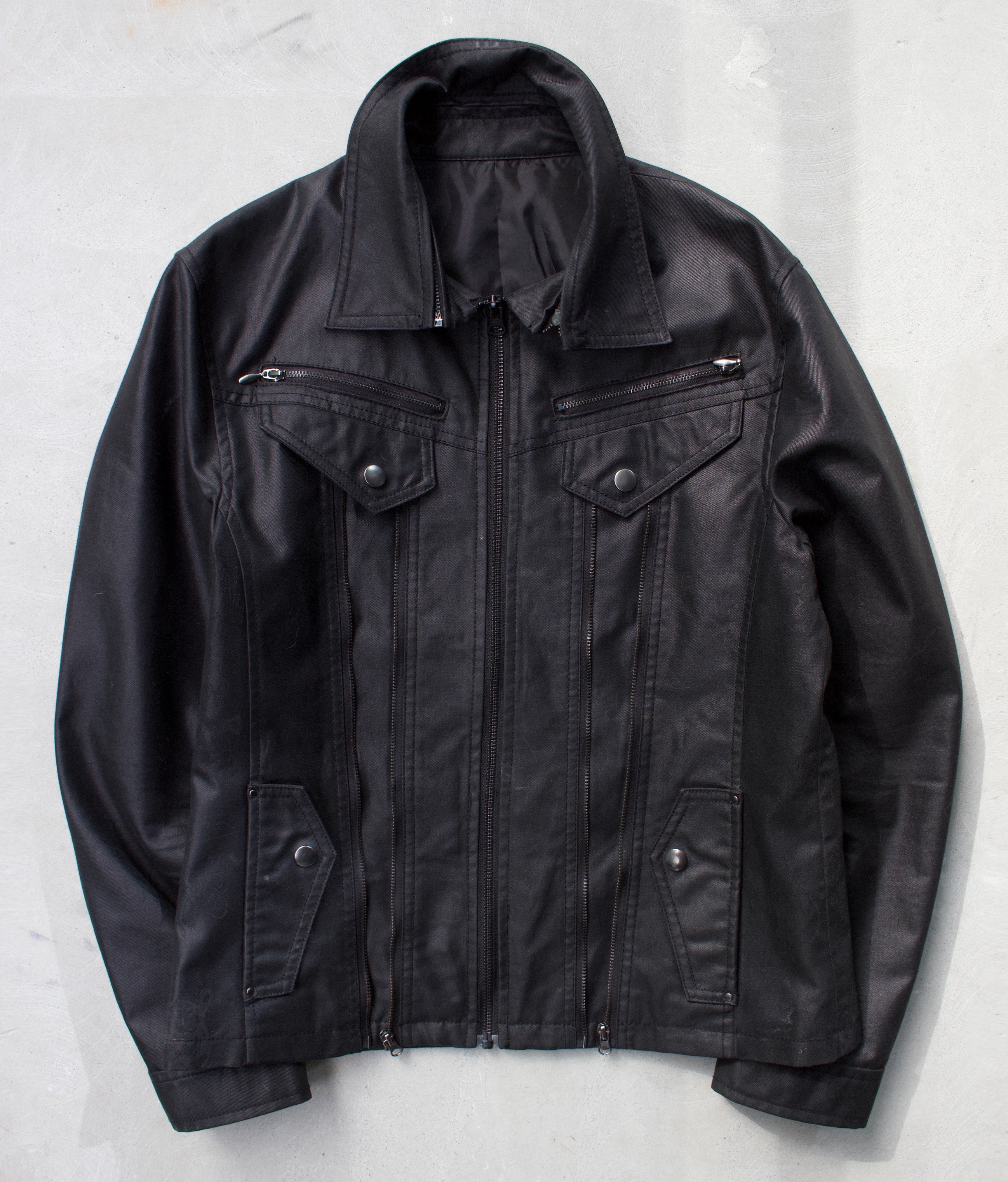 SemanticDesign Early 00s Waxed Cotton Multi-zip Rider Jacket – DRIEW