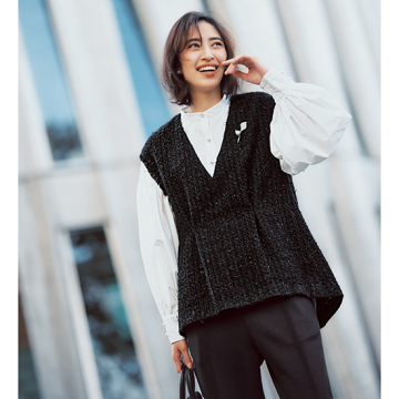 優待価格[THREE SQUARE]ラメツィードジレ | KOBUNSHA SELECT SHOP