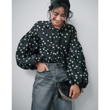 L'AUBE BLANC]シアーポルカドットブラウス | KOBUNSHA SELECT SHOP