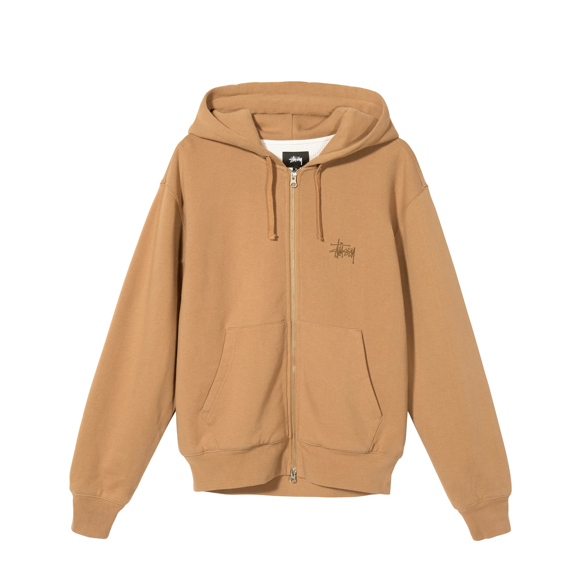 Stussy Men Thermal Zip Brown Hoodie – Extra Butter