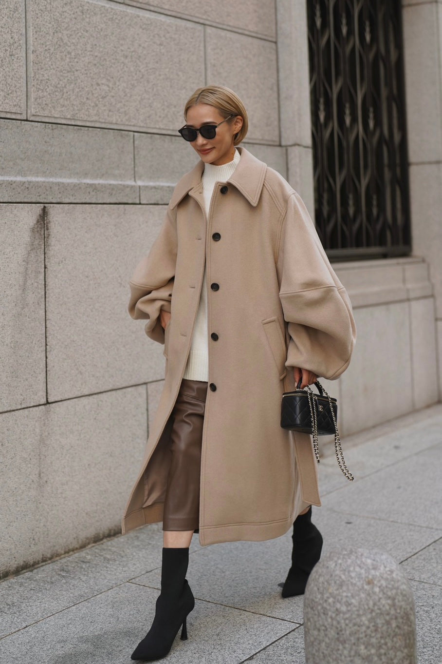 ロングボリュームスリーブコート【BEIGE】 – ELLIE