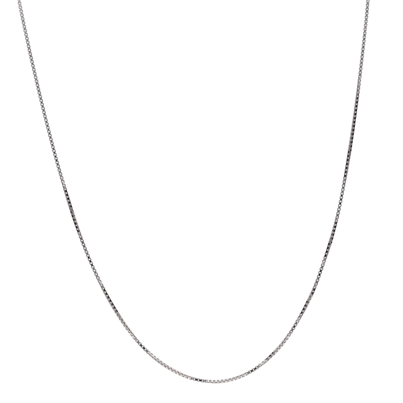 ベネチアン チェーン PT850 プラチナ 幅0.5mm 45cm 長さ調整可｜6〜8mm