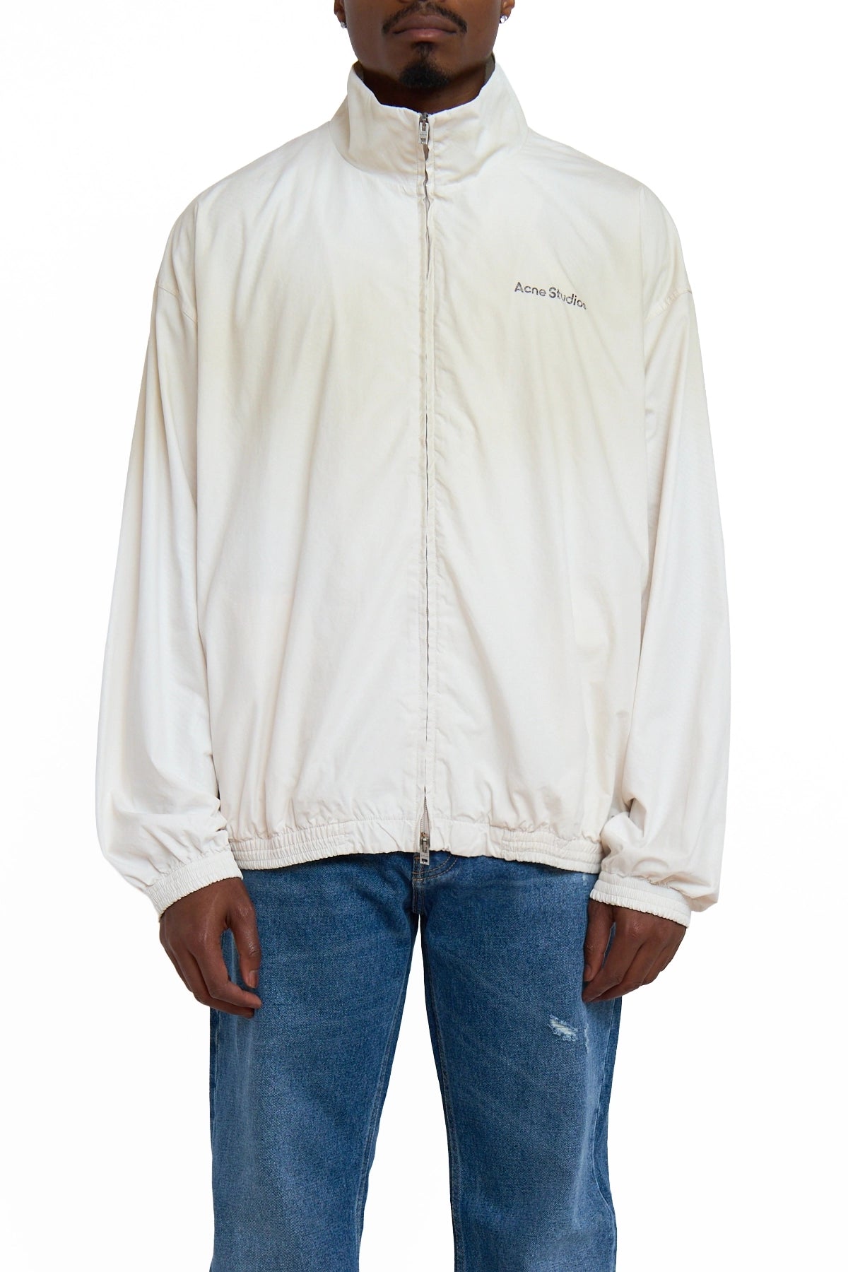 Acne Studios Logo Zipper Jacket Dusty White – ESSXNYC