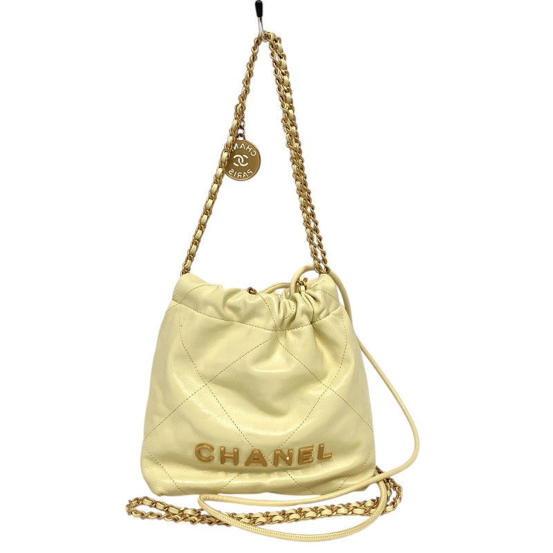 シャネル CHANEL CHANEL22 ミニバッグ AS3980 ライム ゴールド金具