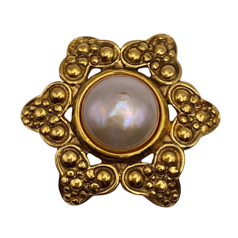 シャネル CHANEL パールブローチ ゴールド メタル/パール レディース