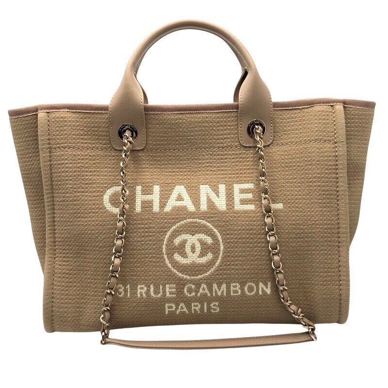 シャネル CHANEL ドーヴィルショッピングバッグ AS3351 ベージュ/GD