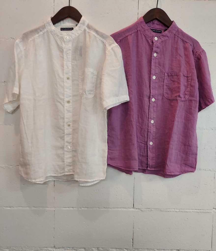 Tigre brocante 60ﾘﾈﾝバンドカラーオープンシャツ ￥16.000+TAX｜藤井