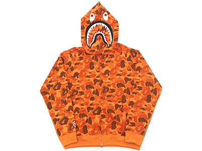 A BATHING APE 'ファイヤーカモ'シャークパーカー ジップパーカー