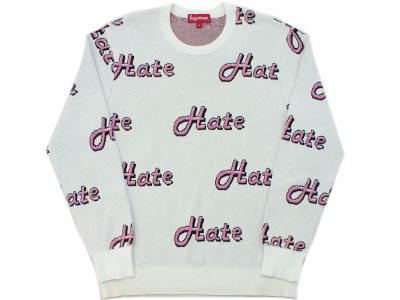 Supreme 'Hate Sweater'ヘイト セーター コットンニット シュプリーム