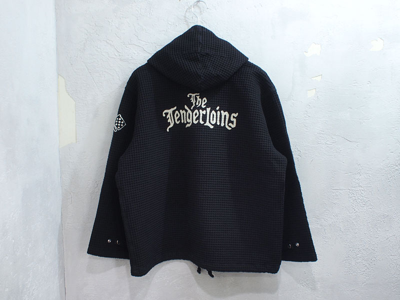 TENDERLOIN 'T-CLUB HOODED'プルオーバー パーカー ワッフル 黒