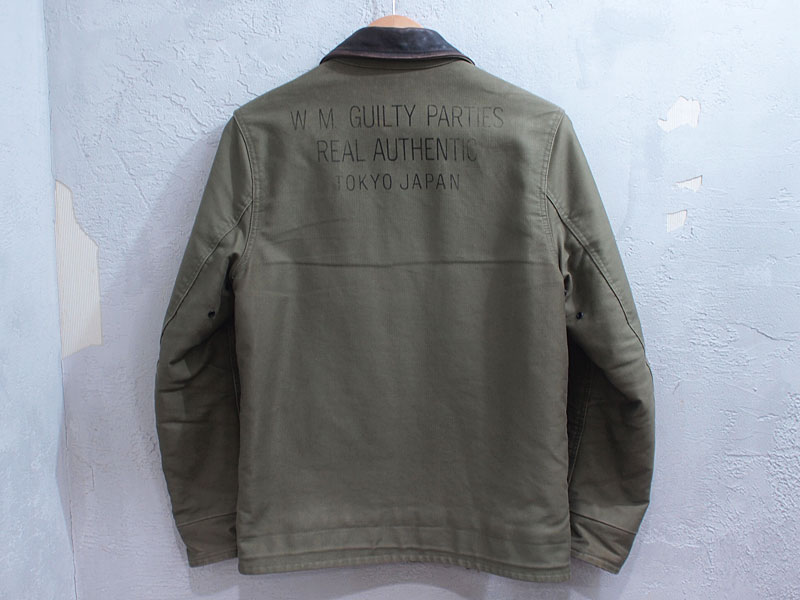 WACKO MARIA 'DECK JACKET'デッキジャケット N-1 襟レザー S カーキ