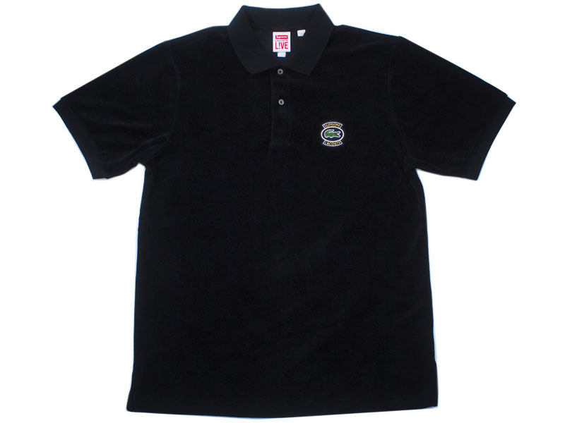 Supreme×LACOSTE 'Velour Polo'ベロア ポロシャツ ラコステ 黒