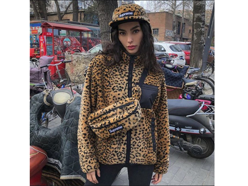 Supreme 'Leopard Polar Fleece Earflap Camp Cap'レオパード フリース