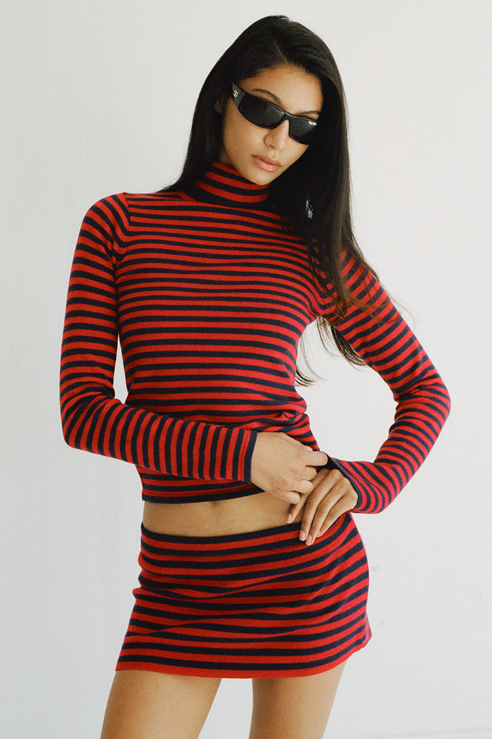 Milo Knit Turtleneck Sweater - Sunday Stripe