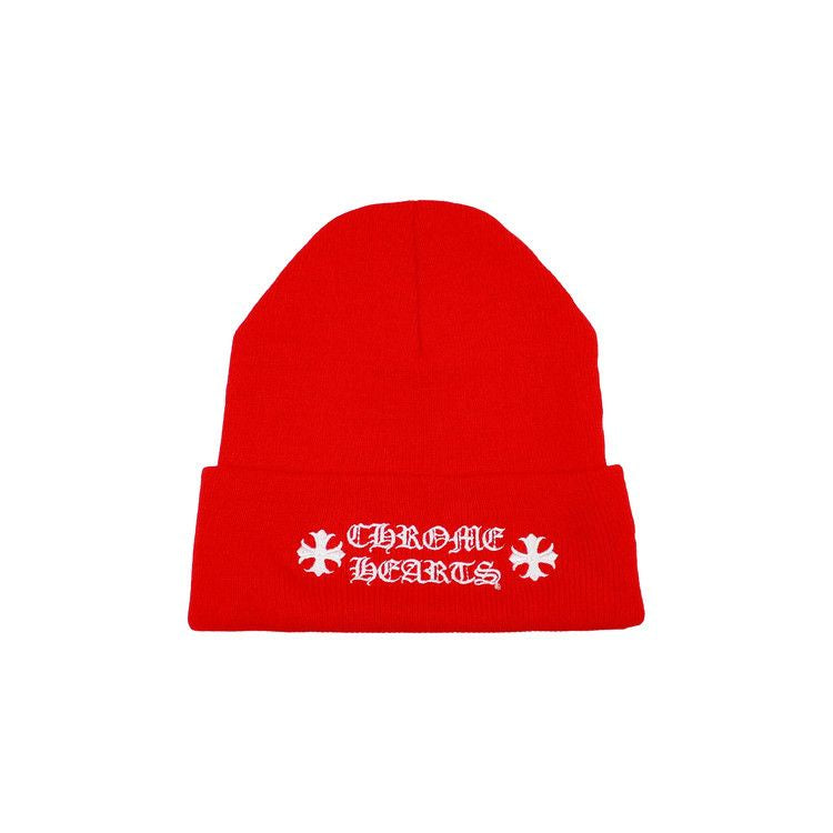 Chrome Hearts Logo Beanie Red/White - Brand New (Deadstock