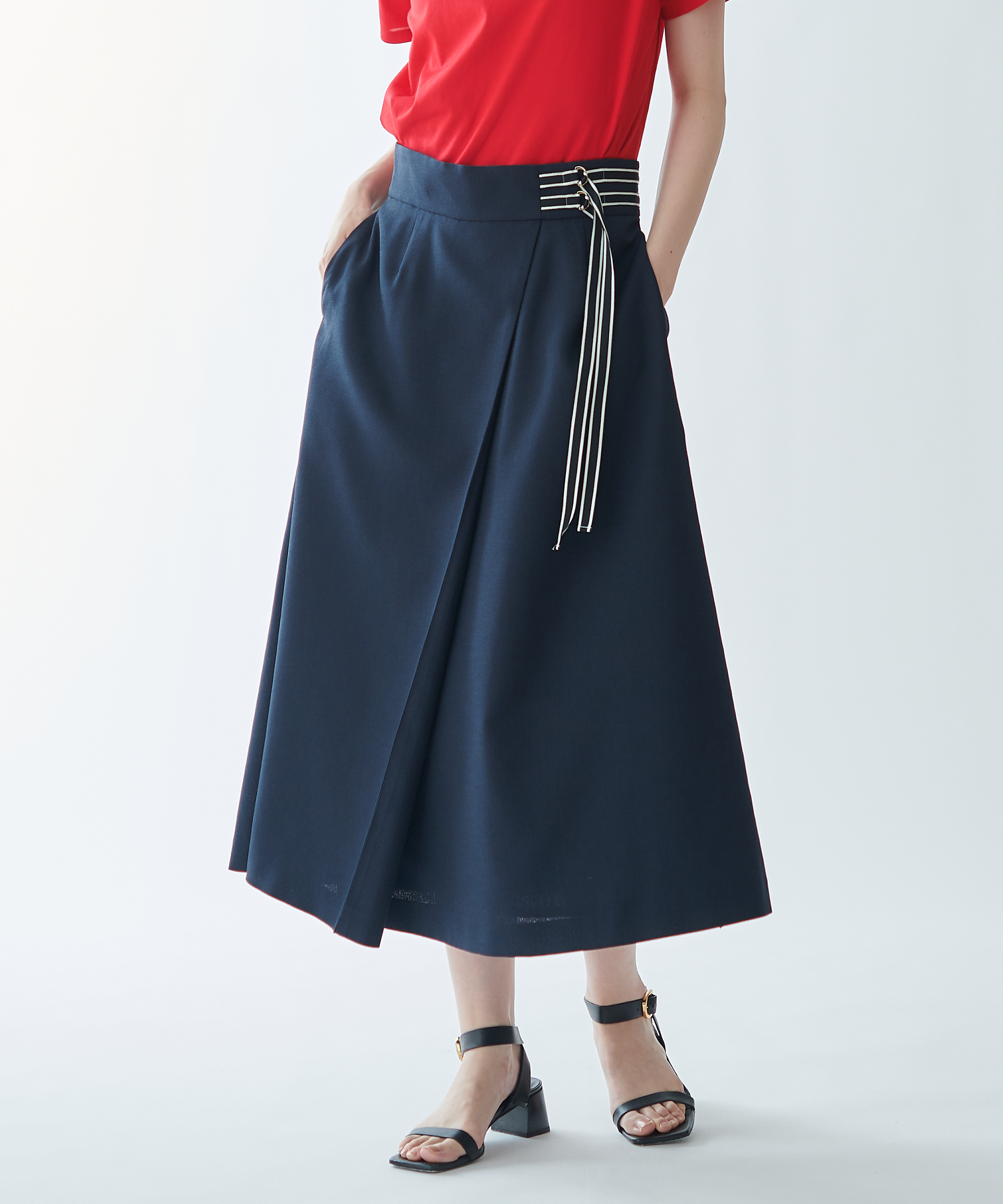 リネン調オックスDカンスカート – FACE SANS FARD