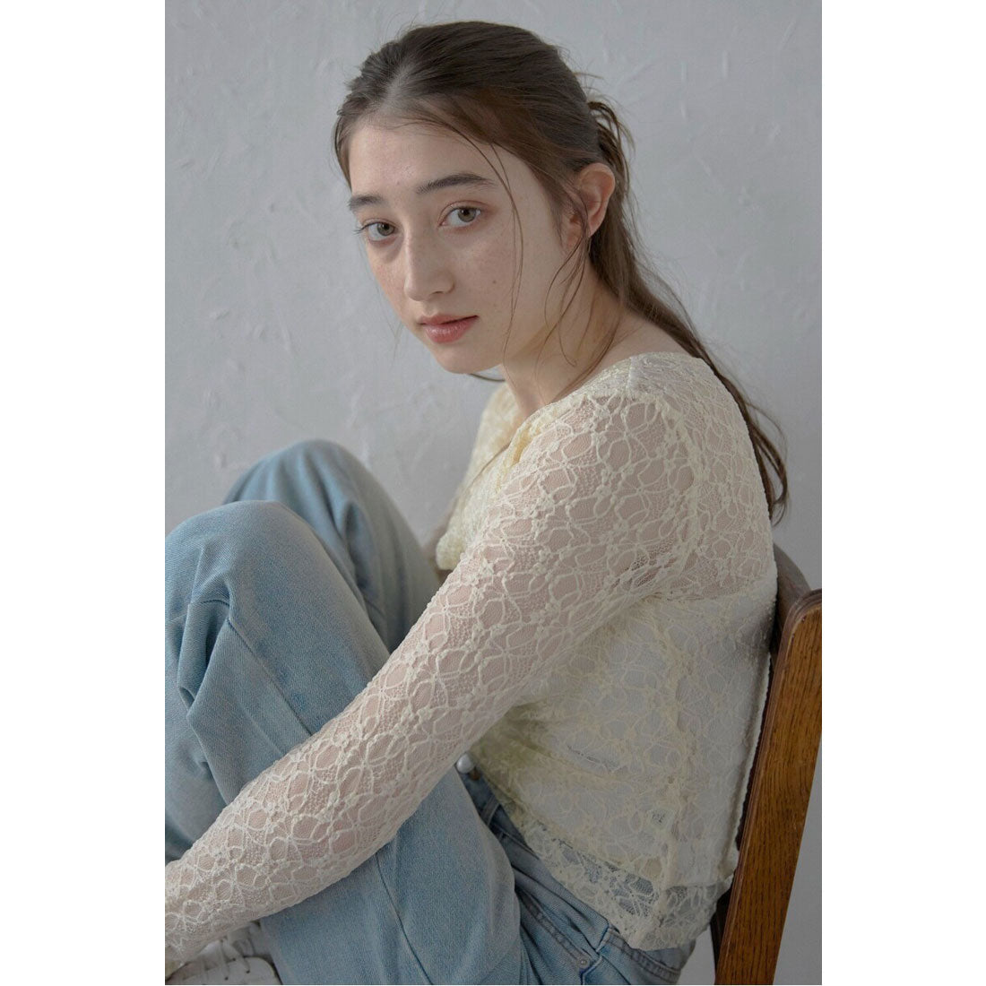 Bonjour Sagan lace draped neck tops / All-lace draped neck tops