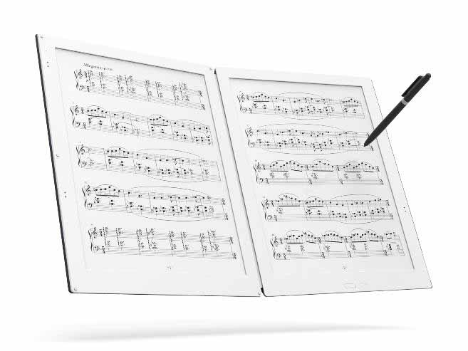 2画面電子ペーパー楽譜端末「GVIDO」は18万円。山野楽器本店や直販で